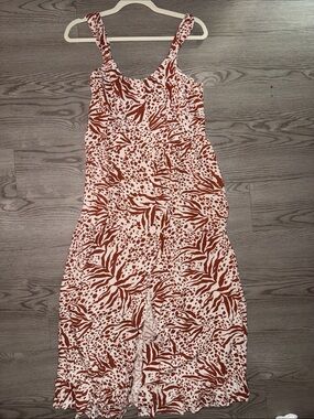 Rust Print Sleeveless Maxi Dress